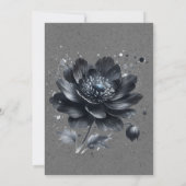 Gothic Black Floral Border Wedding Celebration Einladung (Rückseite)