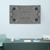 Gothic Black Floral Brautparty Willkommen Banner (Messeveranstaltung)