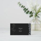 Gothic Black Floral Junggeselinnen-Abschied Game Platzkarte (Stehend Vorderseite)