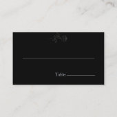 Gothic Black Floral Junggeselinnen-Abschied Platzkarte (Rückseite)