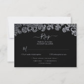 Gothic Black Floral Junggeselinnen-Abschied RSVP Karte (Vorderseite)