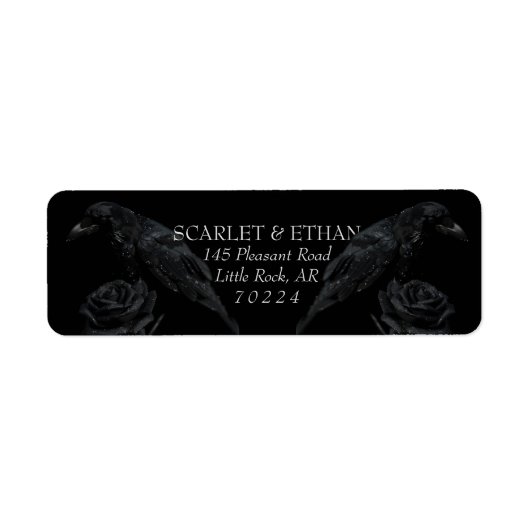 Gothic Black Floral Rabe & Rosen Hochzeit (Vorne)