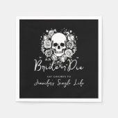 Gothic Black Floral Skull Bachelorette Party  Serviette (Vorderseite)