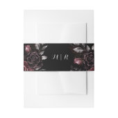Gothic Black Floral Wedding Einladung Bly Bands Einladungsbanderole (Vorderseite Beispiel)