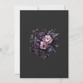 Gothic Black Floral Wedding Invitation Einladung (Rückseite)