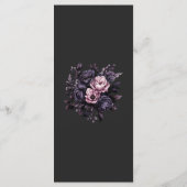 Gothic Black Floral Wedding Menu Card Menükarte (Rückseite)