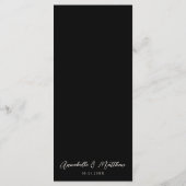 Gothic Black Floral Wedding Menükarte (Rückseite)