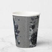 Gothic Black Floral Wedding Pappbecher (Rechts)