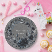 Gothic Black Floral Wedding Pappteller (Party)