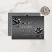 Gothic Black Floral Wedding Save the Date Card Mitteilungskarte (Vorderseite/Rückseite Beispiel)