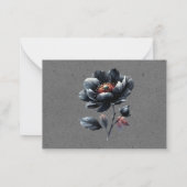Gothic Black Floral Wedding Save the Date Card Mitteilungskarte (Rückseite)