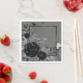 Gothic Black Floral Wedding Serviette (Beispiel)