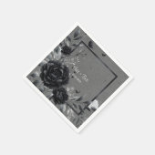 Gothic Black Floral Wedding Serviette (Ecke)