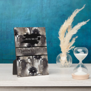 Gothic Black Floral Wedding Table Fotoplatte