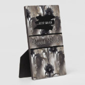 Gothic Black Floral Wedding Table Fotoplatte (Seite)