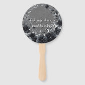 Gothic Black Floral Wedding Vielen Dank Fächer (Rückseite)