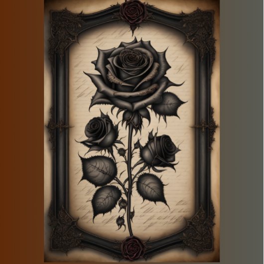 Gothic Black Flower Paper Seidenpapier