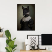 Gothic Black Fox Kunstprint viktorianische dunkle Poster (Heimbüro)