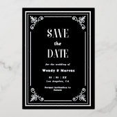 Gothic Black Frame Dunkle Ästhetik Silver Real Folieneinladung (Vorderseite)