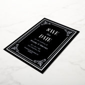 Gothic Black Frame Dunkle Ästhetik Silver Real Folieneinladung (Gedreht)