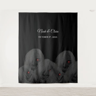Gothic Black Ghosts - Dark Moody Halloween Wandteppich