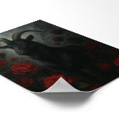 Gothic Black Goat mit Rote Rosen Dark Art Poster (Ecke)