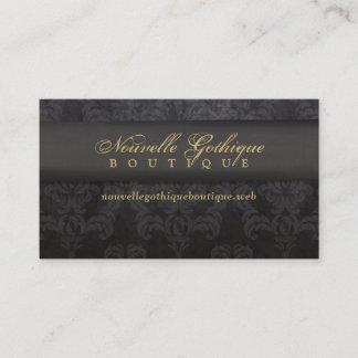 Gothic Black & Gold Damask Visitenkarte