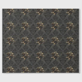 Gothic black gold rose damask elegant adult geschenkpapier (Flach)