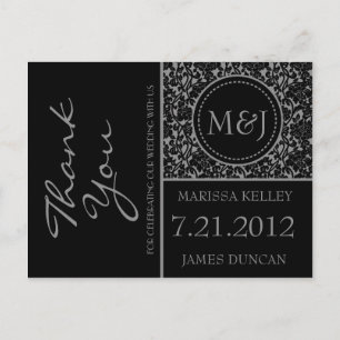 Gothic Black/Gray Blüh Danke Postkarte