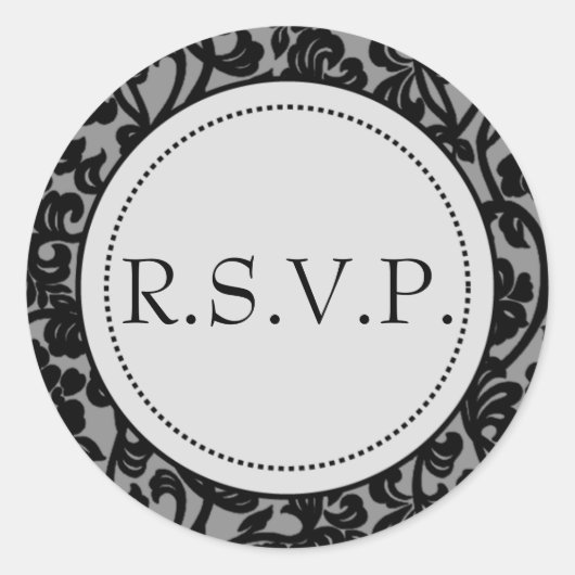 Gothic Black & Gray Geblüht Umschlag Aufkleber (Vorderseite)