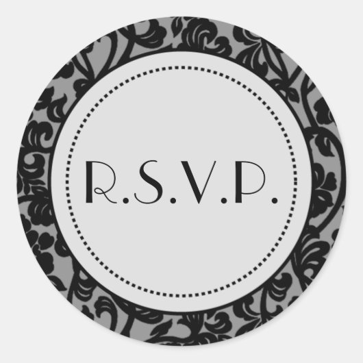 Gothic Black & Gray Geblüht Umschlag Aufkleber (Vorderseite)