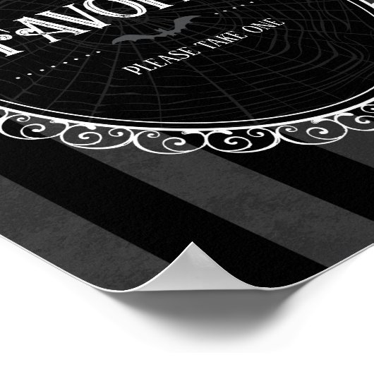 Gothic Black & Gray Skull Gastgeschenk Sign Poster (Ecke)