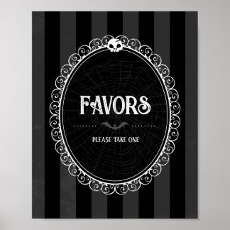 Gothic Black & Gray Skull Gastgeschenk Sign Poster
