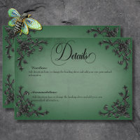 Gothic Black & Green Filigree Herzdetails