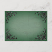Gothic Black & Green Filigree Herzdetails Begleitkarte (Rückseite)