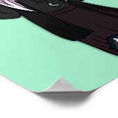 Gothic Black Green Modern Anime Witch Illustration Poster (Ecke)