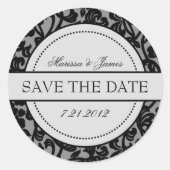 Gothic Black & GreyFlourish Umschlag Aufkleber (Vorderseite)