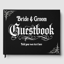 Gothic Black Guest Book Personalisierte Namen & Te Gästebuch