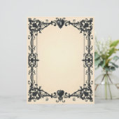 Gothic Black Heart Briefpapier (Stehend Vorderseite)