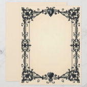 Gothic Black Heart Briefpapier (Vorne/Hinten)