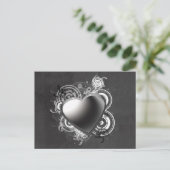 Gothic Black Heart Postcard Postkarte (Stehend Vorderseite)