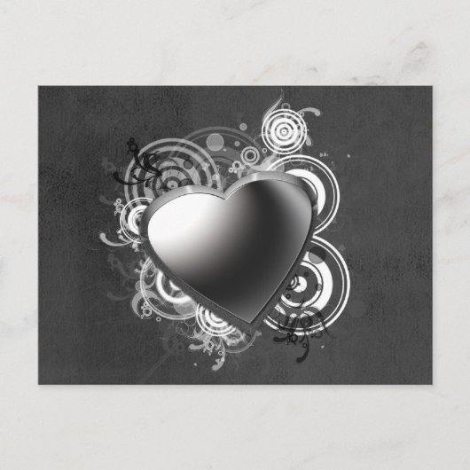 Gothic Black Heart Postcard Postkarte (Vorderseite)