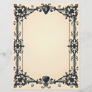 Gothic Black Heart Stationery Paper Briefbogen