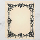 Gothic Black Heart Stationery Paper Briefbogen (Vorne/Hinten)