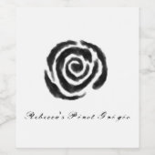 Gothic Black Inky Rose Silhouette Weinetikett (Einzelnes Label)