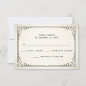 Gothic Black Lace Blood Red Bone RSVP Card (Rückseite)