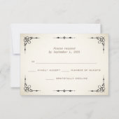 Gothic Black Lace Blood Rote Rose RSVP Card (Rückseite)