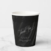 Gothic Black Lace & Satin Wedding ID866 Pappbecher (Vorderseite)