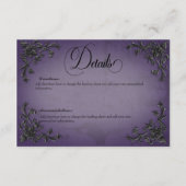 Gothic Black & Lila Filigree Herzdetails Begleitkarte (Vorderseite)