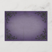 Gothic Black & Lila Filigree Herzdetails Begleitkarte (Rückseite)